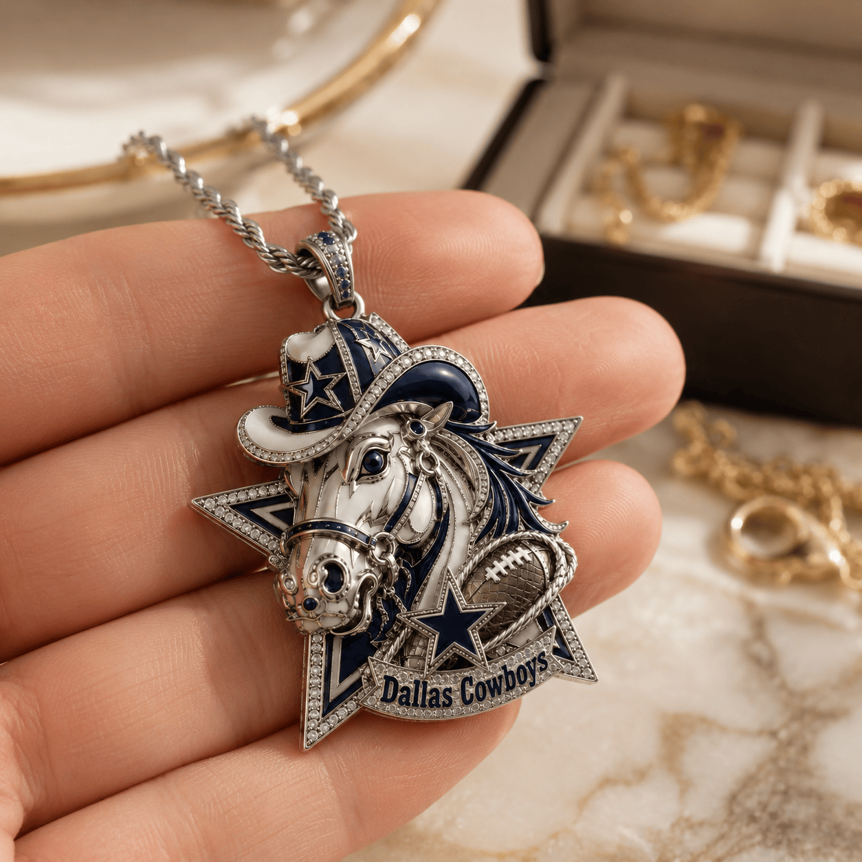 DLCB Solid Silver Chain with Diamond Pendant PDL