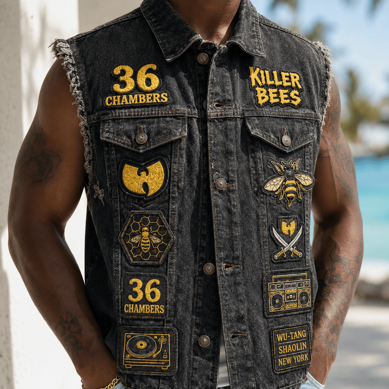 WTC PREMIUM DENIM VEST LNTH