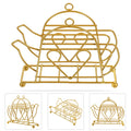 Teapot Style Metal Paper Napkin Holder Decorative Tissue Dispenser Kitchen Dining Table Organizer Stand for Home Cafe Restaurant