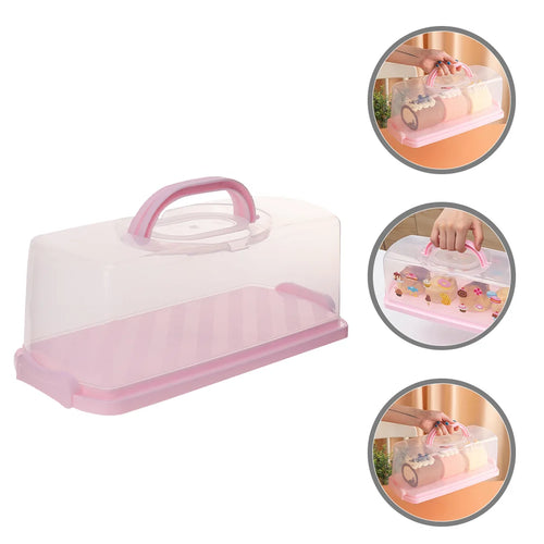 Bread Containers with Lids Rectangular Loaf Cake Stand Box Storage Airtight Pp Holder