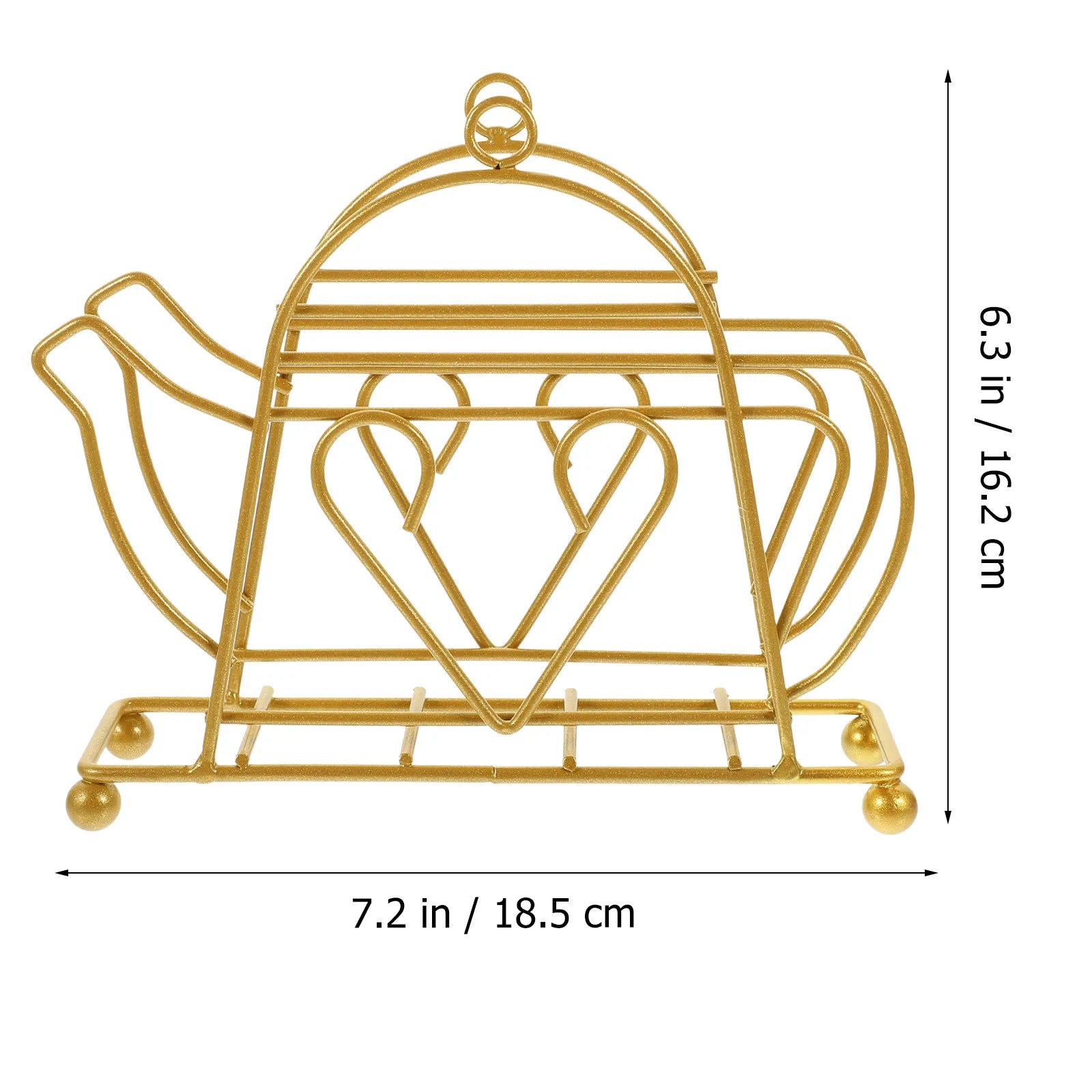 Teapot Style Metal Paper Napkin Holder Decorative Tissue Dispenser Kitchen Dining Table Organizer Stand for Home Cafe Restaurant